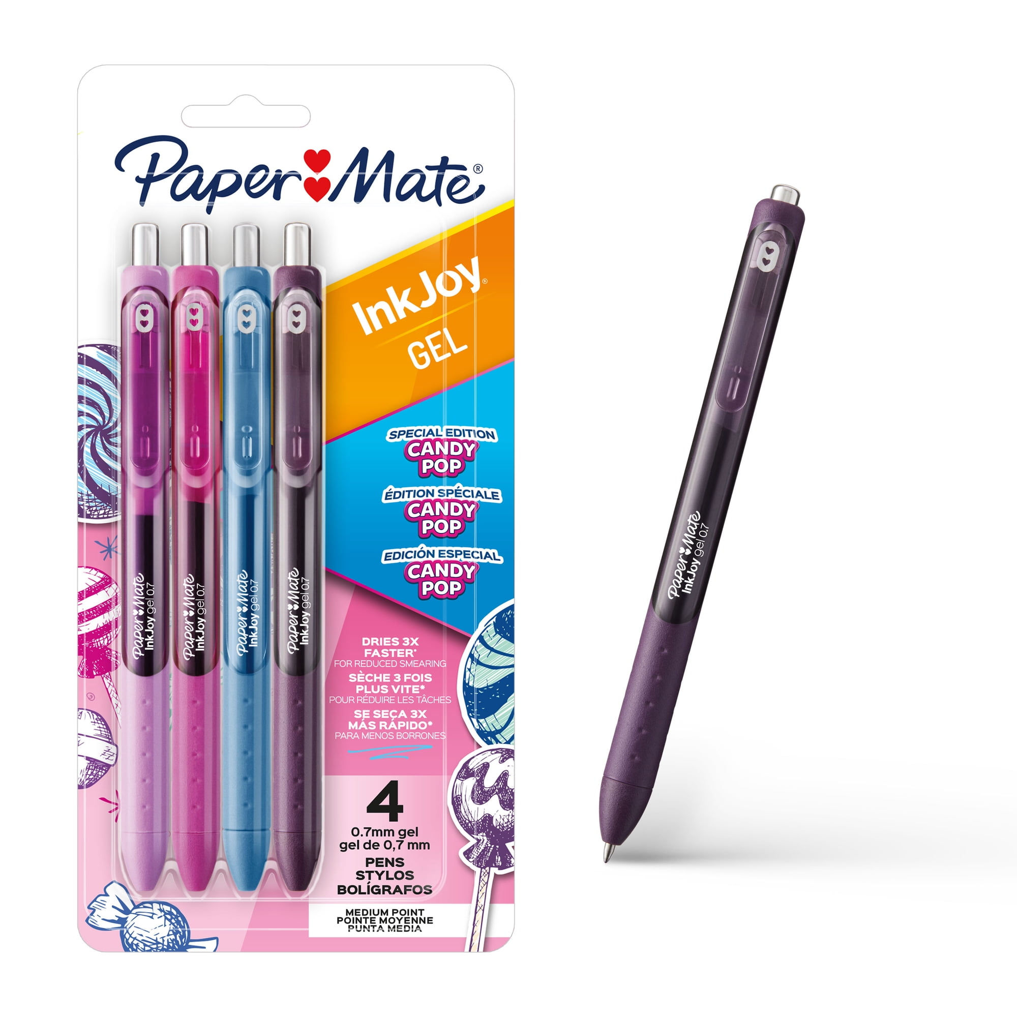 Paper Mate InkJoy Gel Pens, Medium Point (0.7 mm), Retractable, Candy Pop Colour