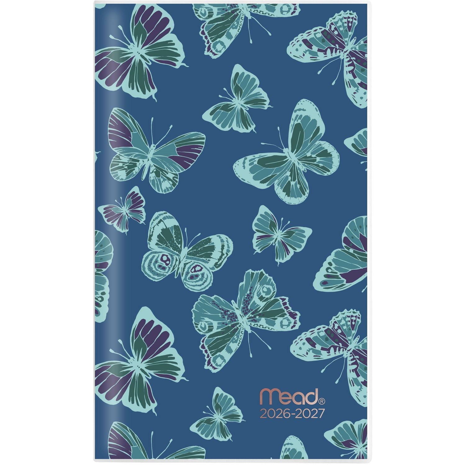 2026 Mead® Butterfly Aqua 2-Year Pocket Planner