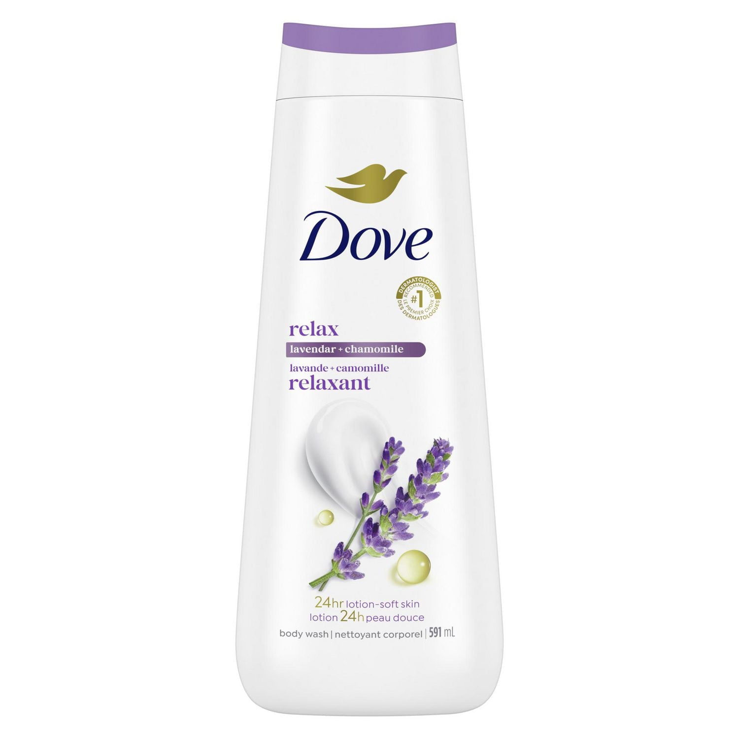 Dove Body Wash Relax Lavender Oil & Chamomile 24hr Moisturizing Skin Cleanser fo