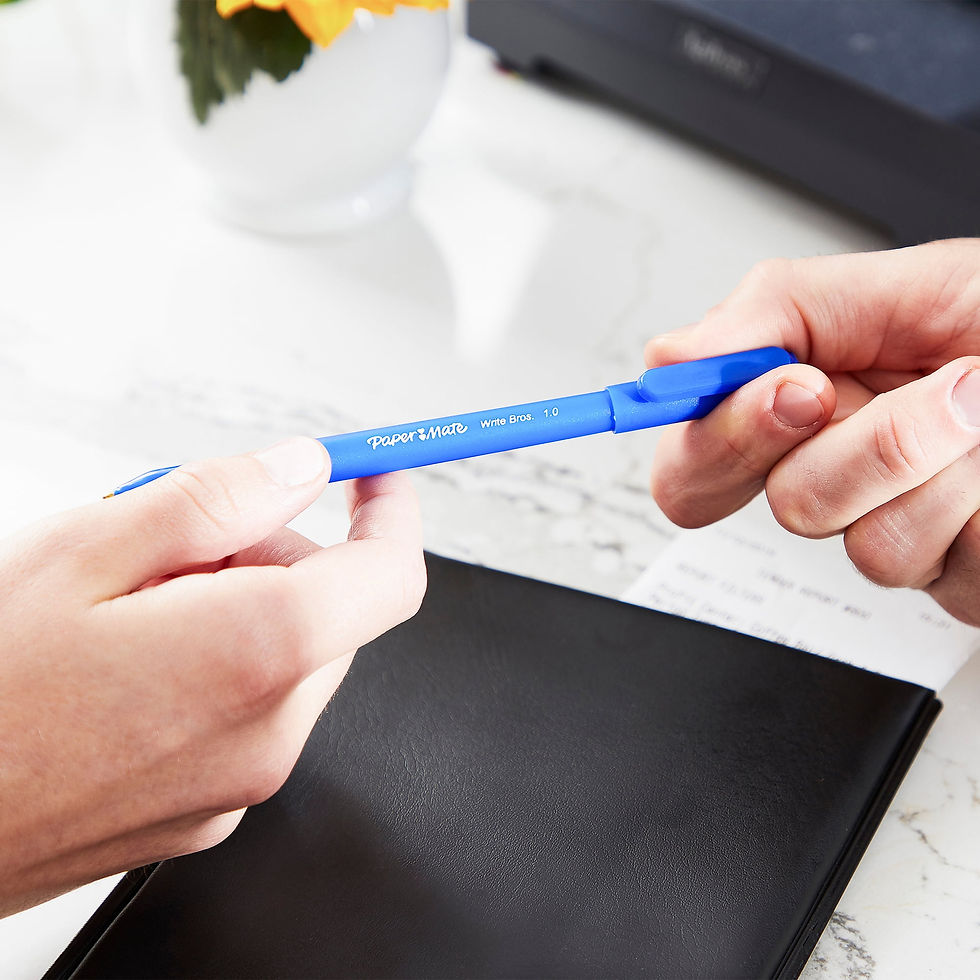 Thumbnail: Paper Mate Write Bros. Ballpoint Pens, Medium Point (1.0 mm), Blue Ink, 10 Count
