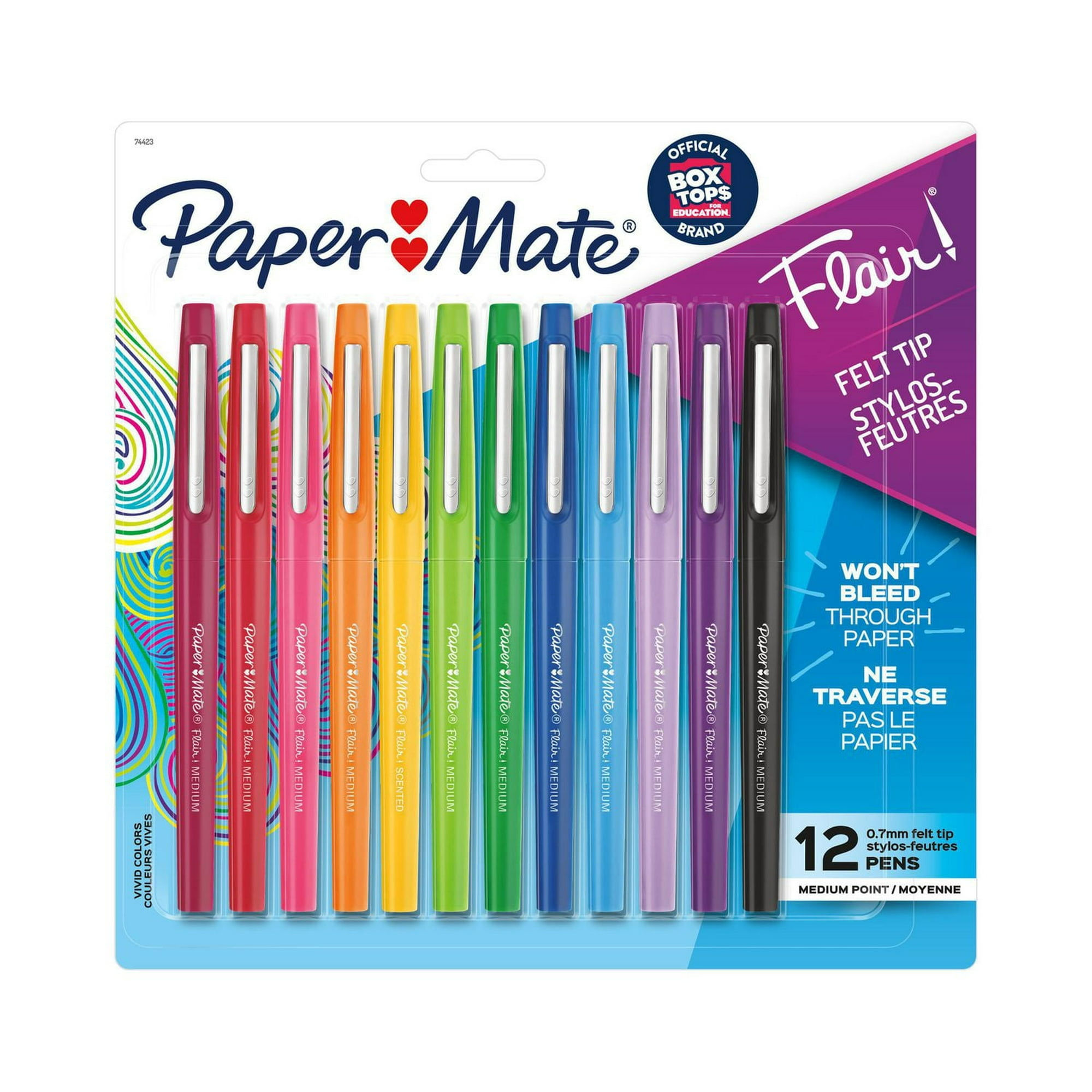 Paper Mate Flair Felt Tip Pens, Medium Point (0.7 mm), Assorted Colours