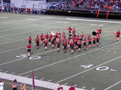 The Morristown West Marching Band Preparing To Perform At Half Time