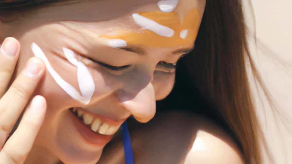 Tips perlindungan matahari untuk kulit sensitif, dengan seorang wanita mengaplikasikan sunscreen di luar ruangan.