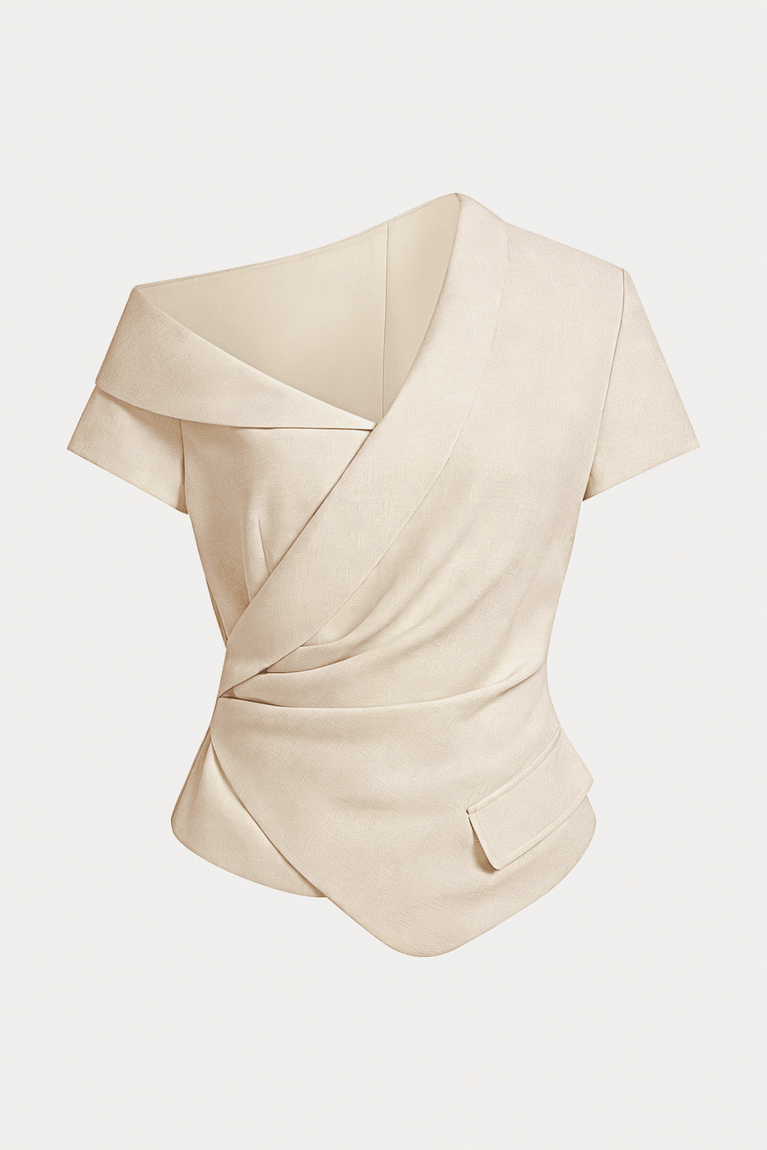 Asymmetrical One Shoulder Ruched Top