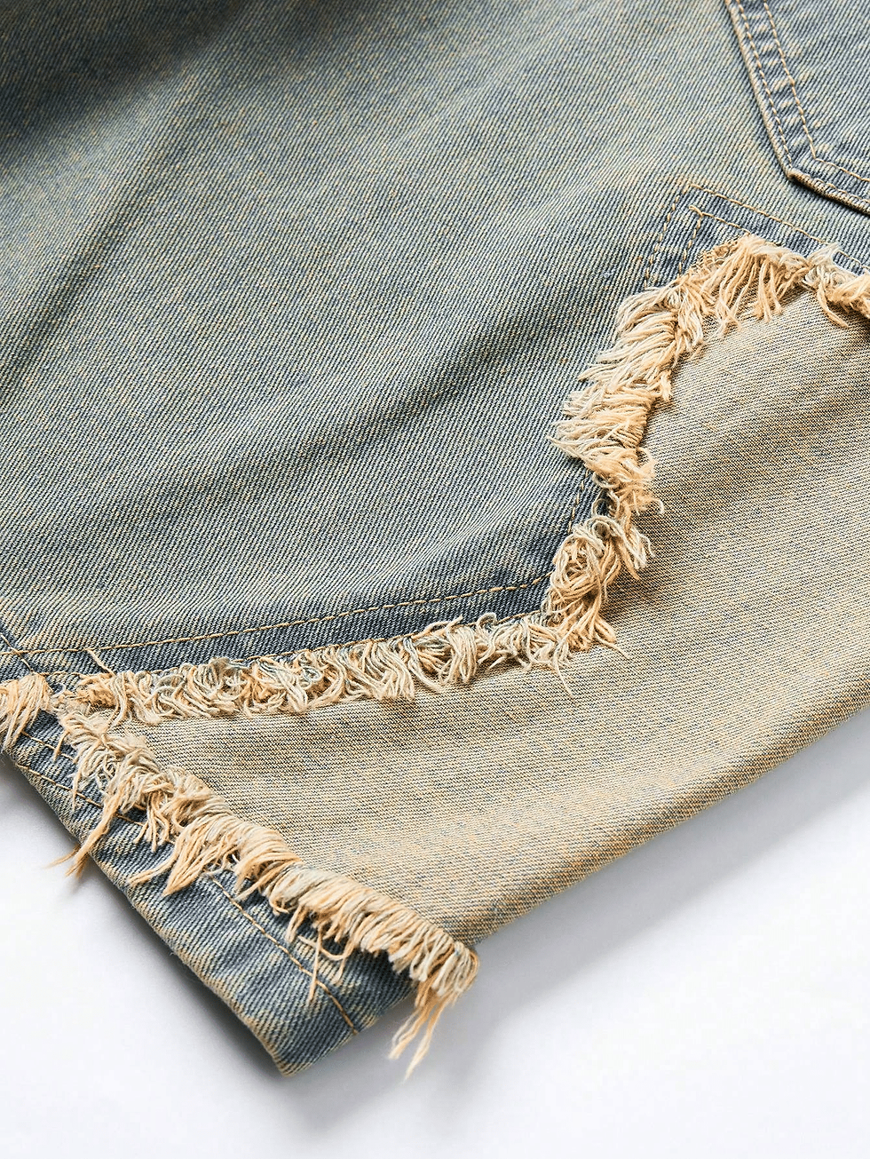 Thumbnail: MEN Ginger Denim Shorts with Star Patches