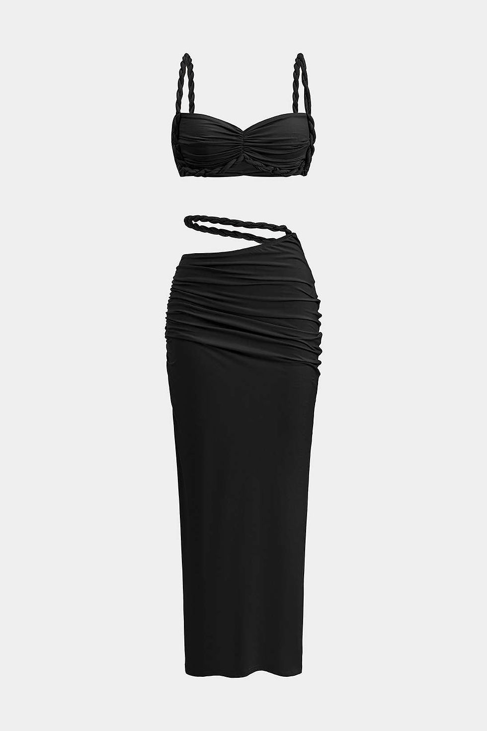 Thumbnail: Women's Vacation Ruched Backless Cami Top And Cut Out Skirt Set