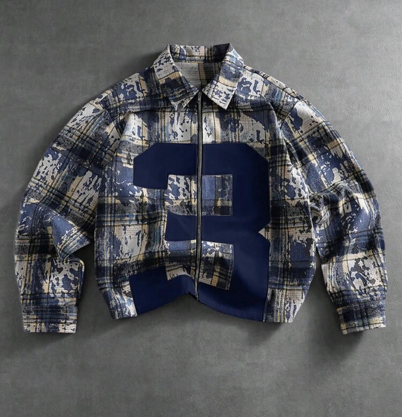 Men's Vintage Checkered Baggy Grunge Long Sleeve Shirt