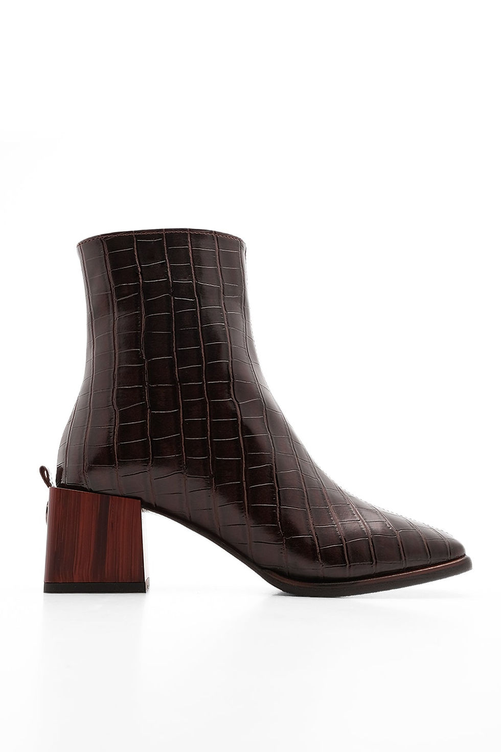 Thumbnail: Marjin Sayen Women's Medium Heel Bootie Coffee Croco