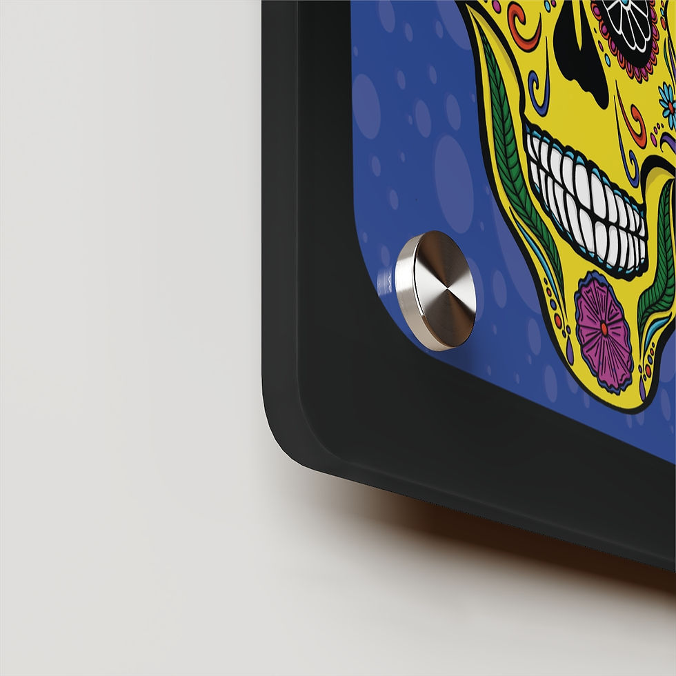 Thumbnail: Yellow Mati Sugarkskull Acrylic Wall Art Panels