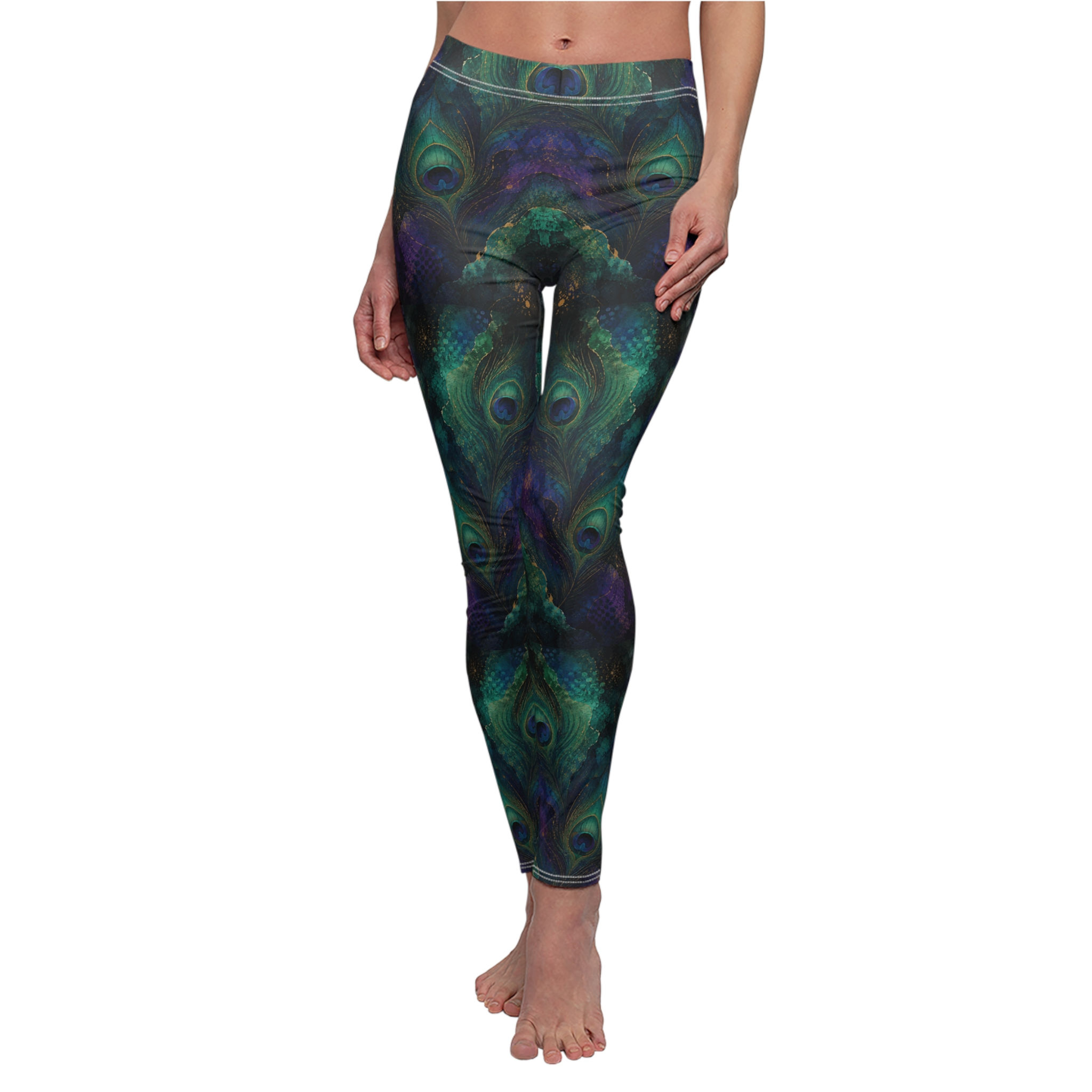 Peacock Color Print Leggings