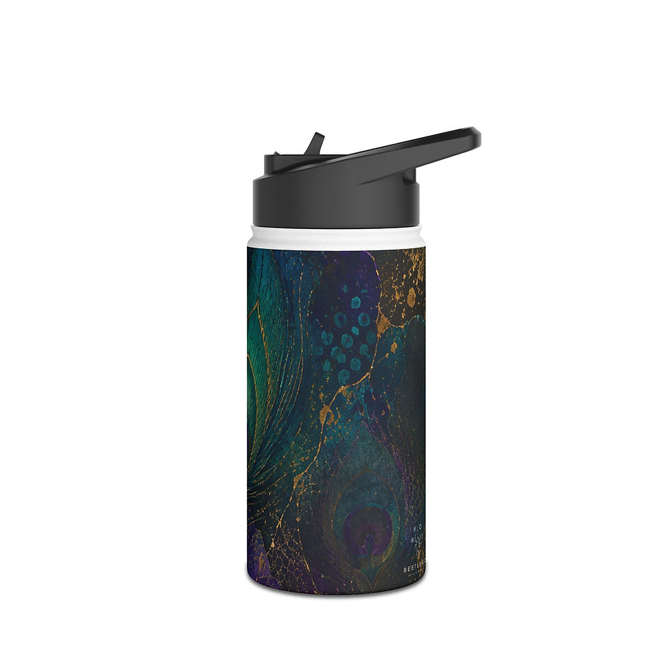 Thumbnail: Peacock Color Print Stainless Steel Tumbler