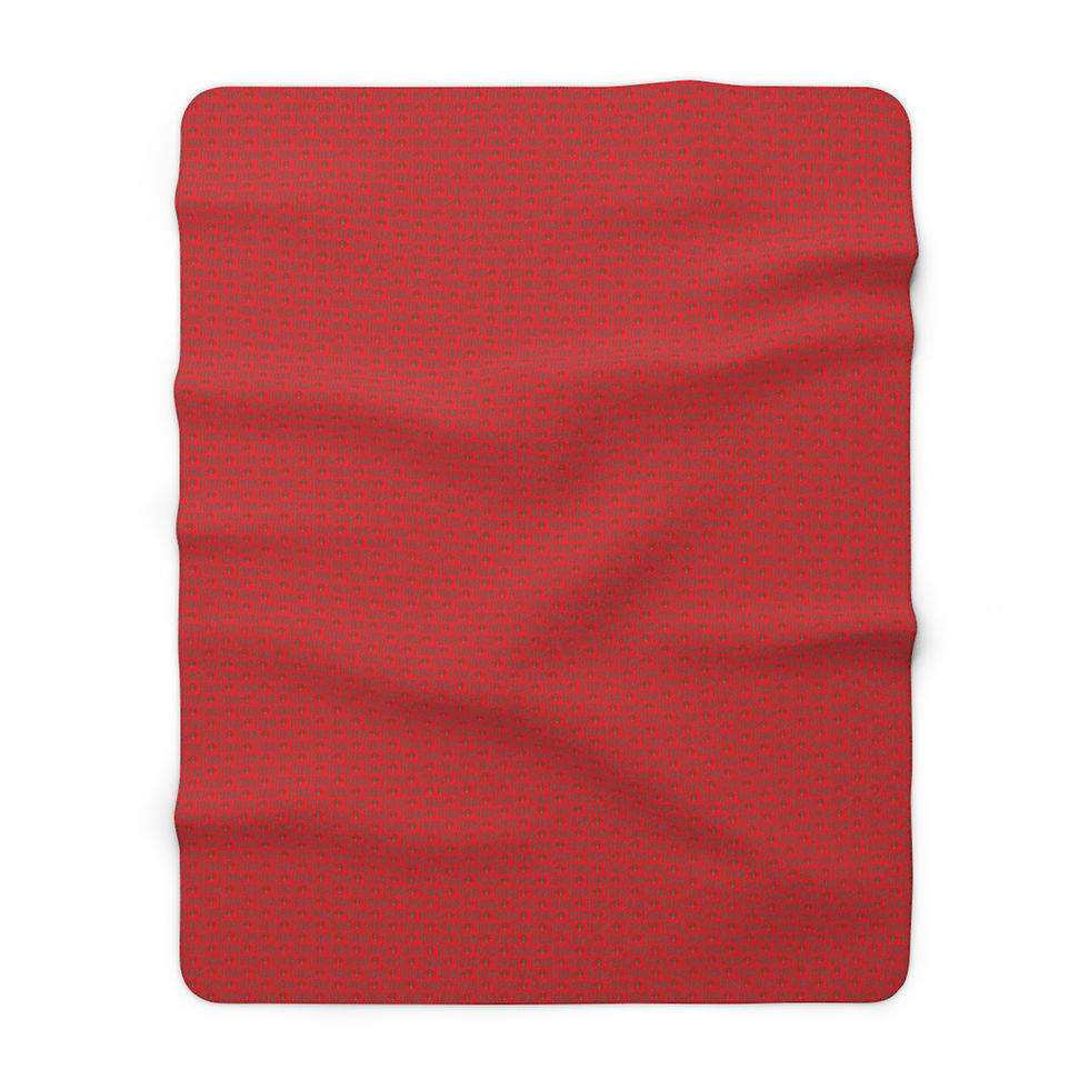 Thumbnail: Pookah Buhg Cozy Sherpa Fleece Blanket - Red