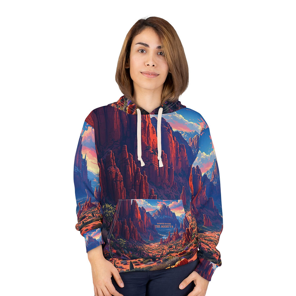 Thumbnail: Beetle-Go Haunted Spaces The Mighty 5 National Parks UT Cozy Unisex Hoodie