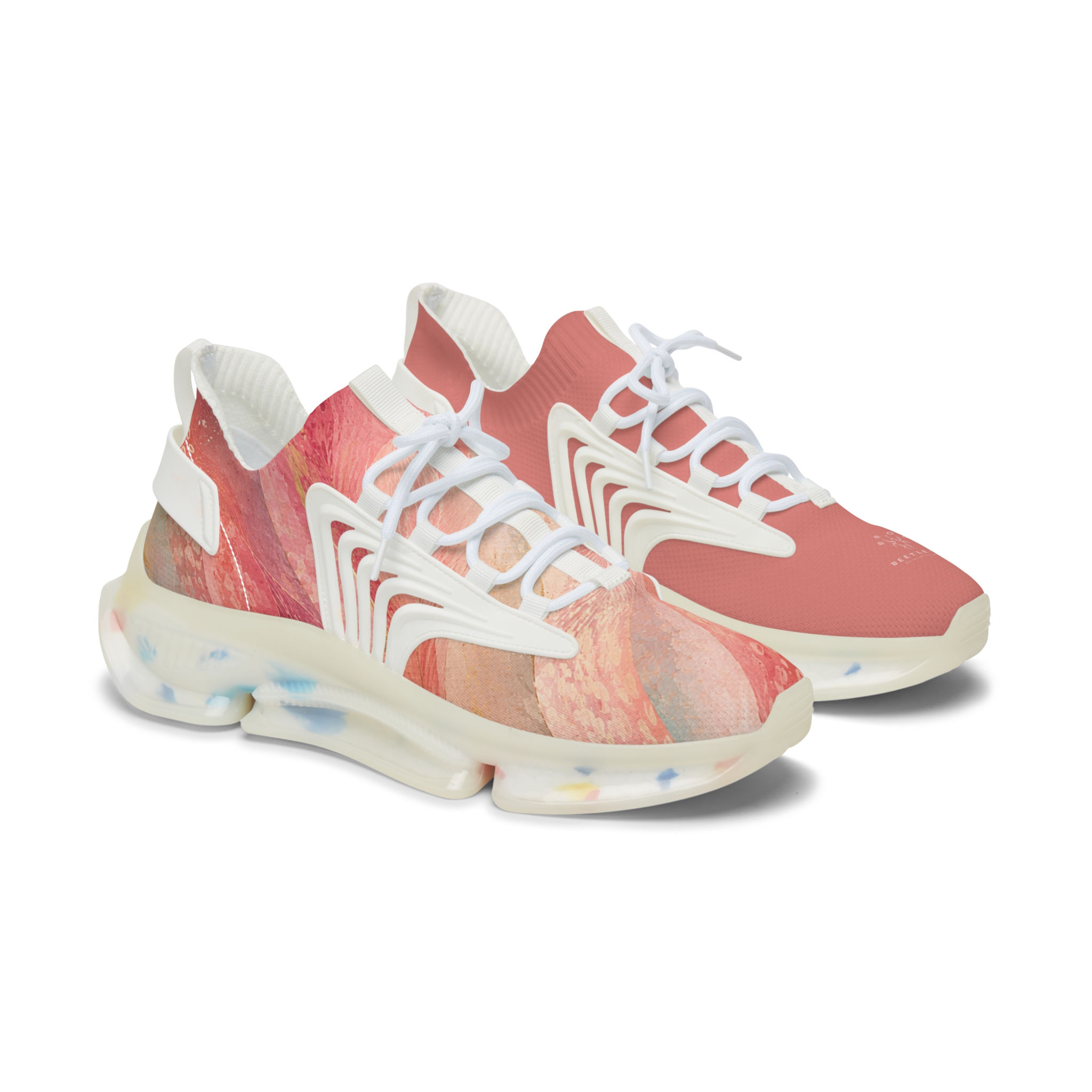 Women’s Flamingo Color Print Mesh Sneakers