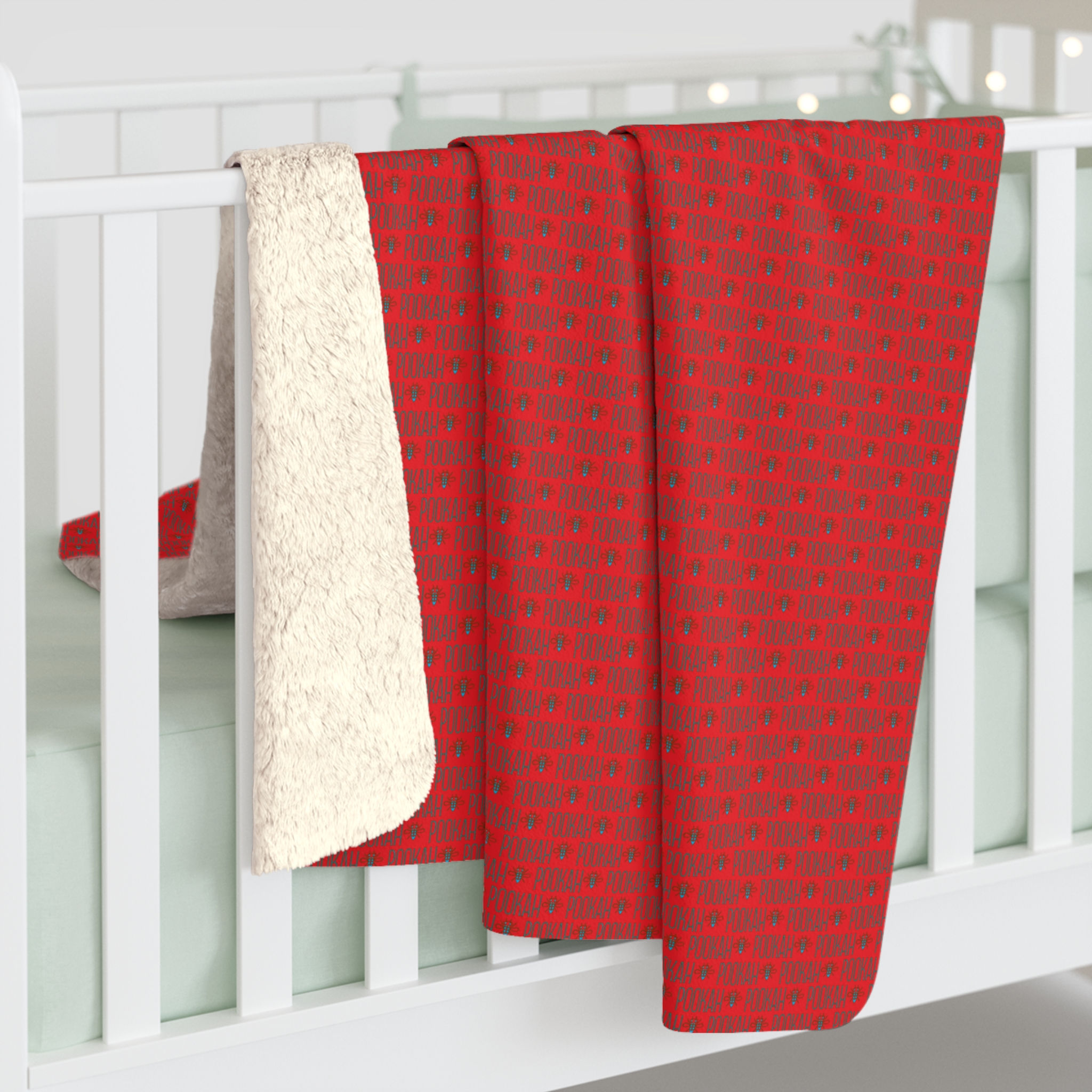 Pookah Buhg Cozy Sherpa Fleece Blanket - Red