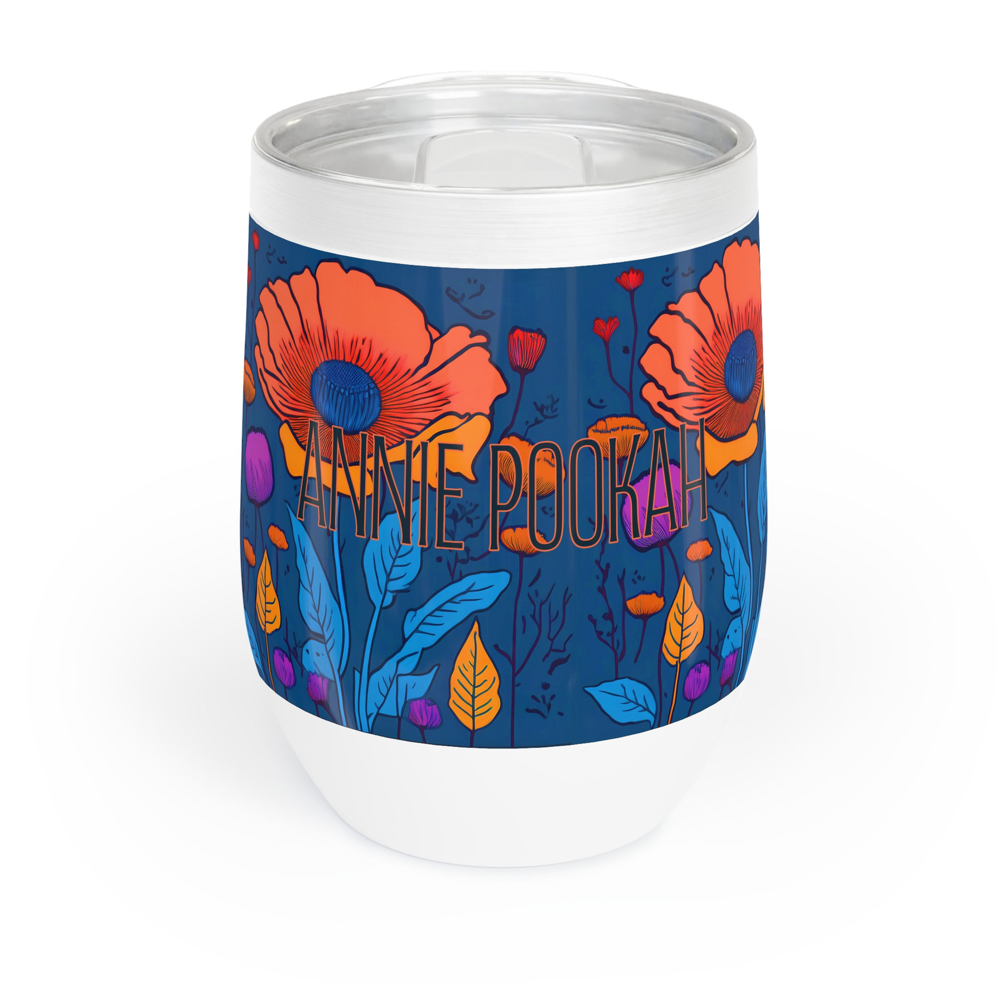 Annie Pookah Colorful Floral Wine Tumbler