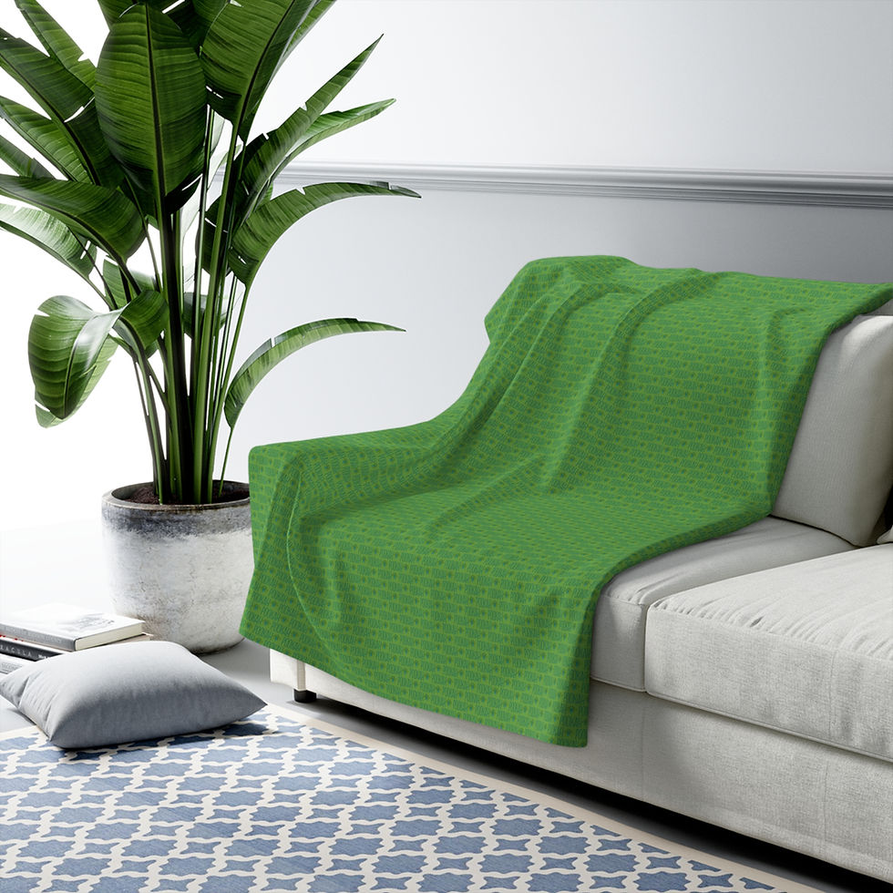 Thumbnail: Pookah Buhg Cozy Sherpa Fleece Blanket - Green