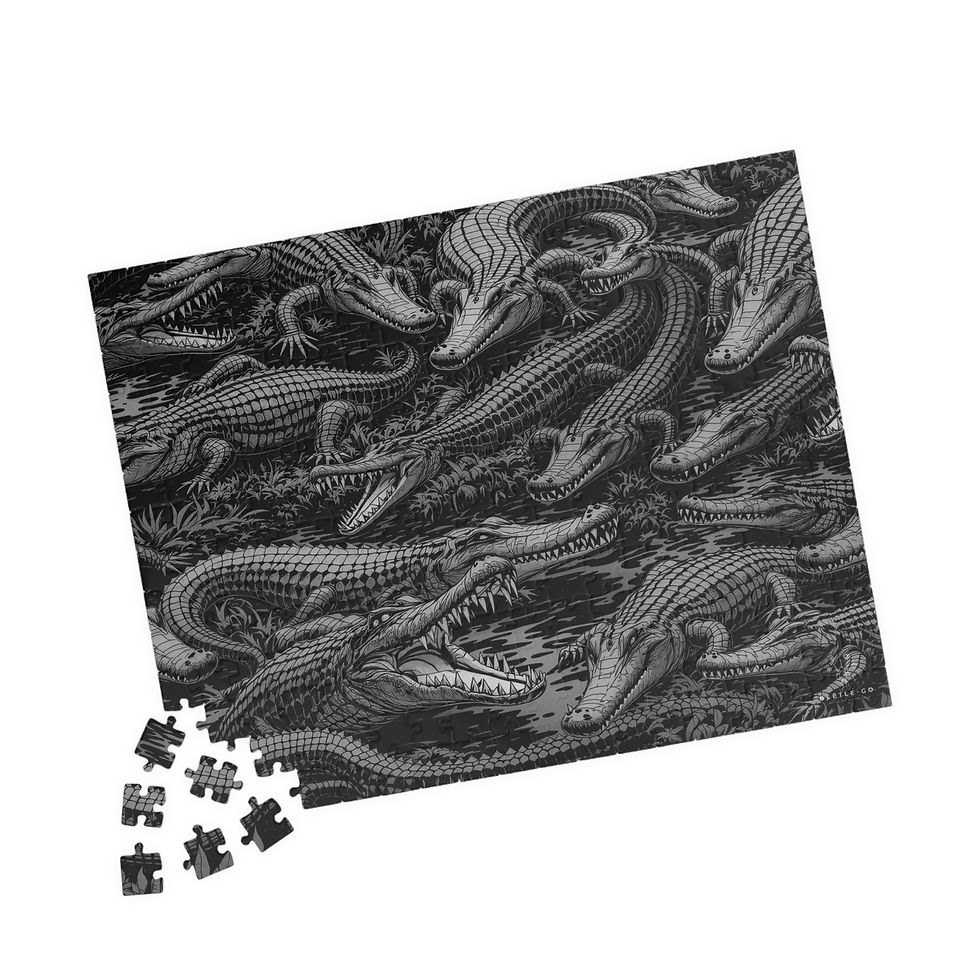 Thumbnail: Beetle-Go National Spaces - Crocs and Gators - Black & White
