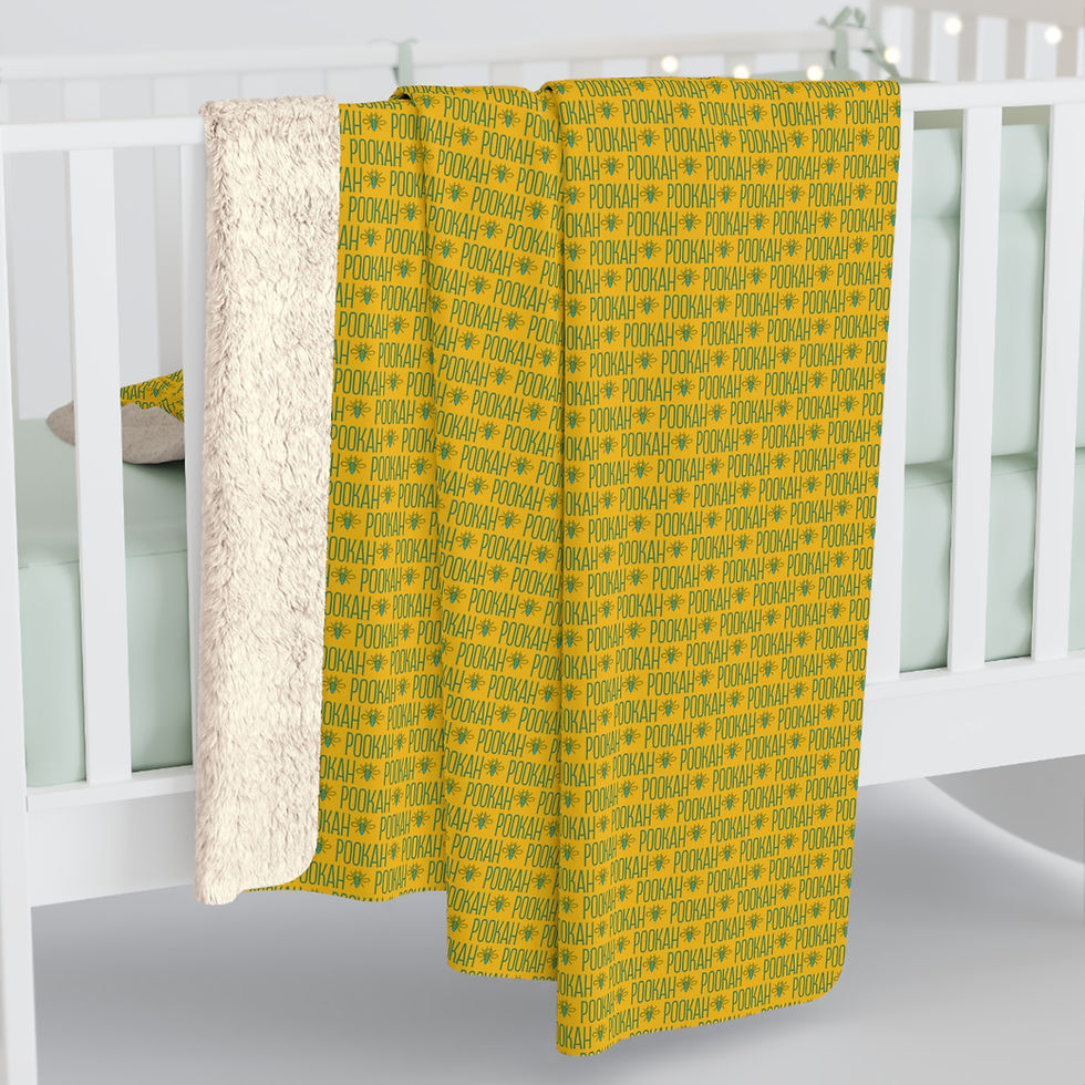 Thumbnail: Pookah Buhg Cozy Sherpa Fleece Blanket - Yellow