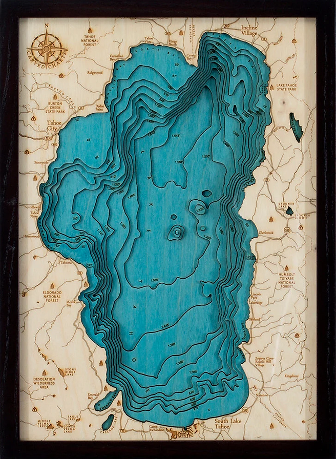 Lake Tahoe Woodchart Map