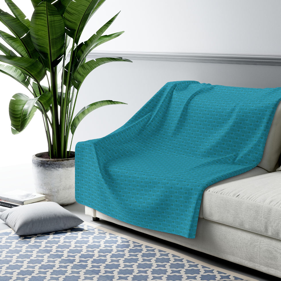 Thumbnail: Pookah Buhg Cozy Sherpa Fleece Blanket - Turquoise
