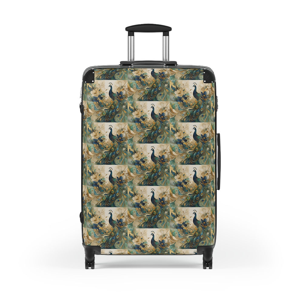 Thumbnail: Annie Pookah - Elegant Peacock Vintage Suitcase 