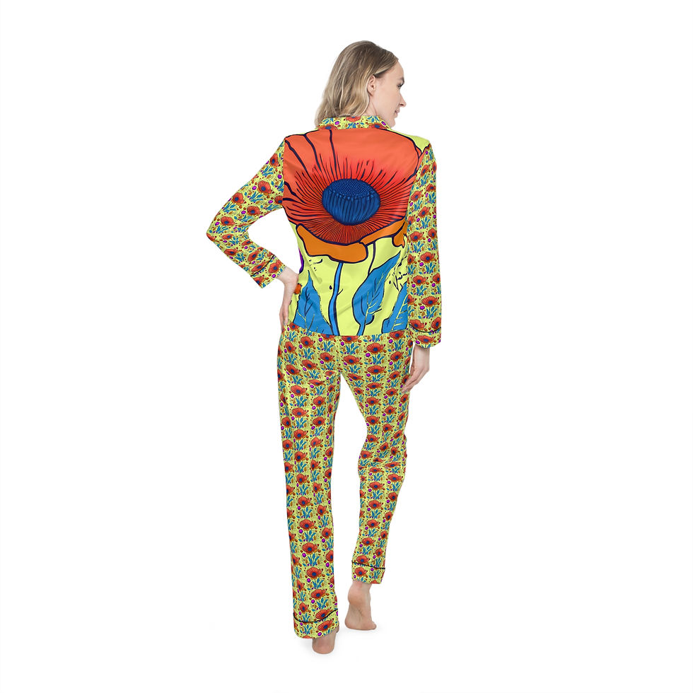 Thumbnail: Annie Pookah Floral Satin Pajamas