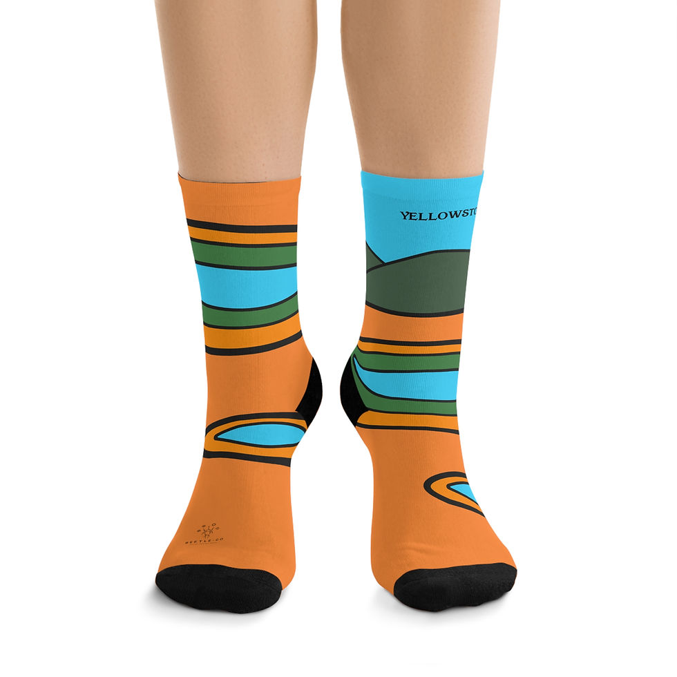 Beetle-Go Yellowstone National Park Eco-Friendly Recycled Poly Fiber Socks