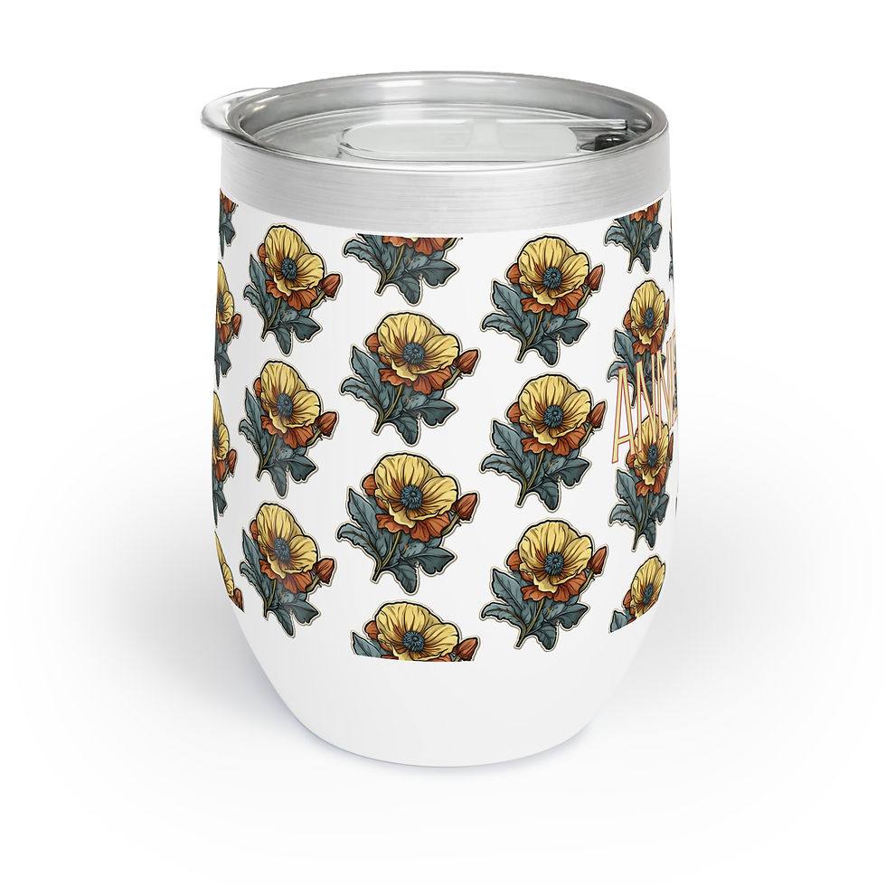 Thumbnail: Annie Pookah Colorful Floral Wine Tumbler