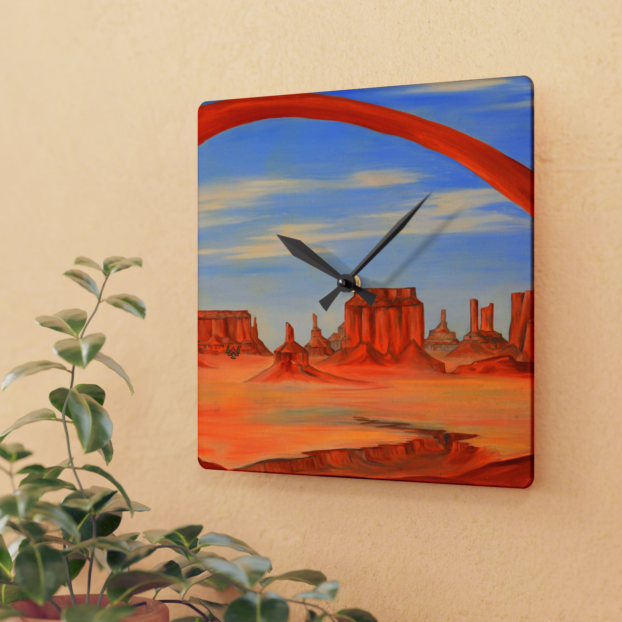 Beetle-Go National Spaces by Donald A Gaillard Desert Acrylic Wall Clock