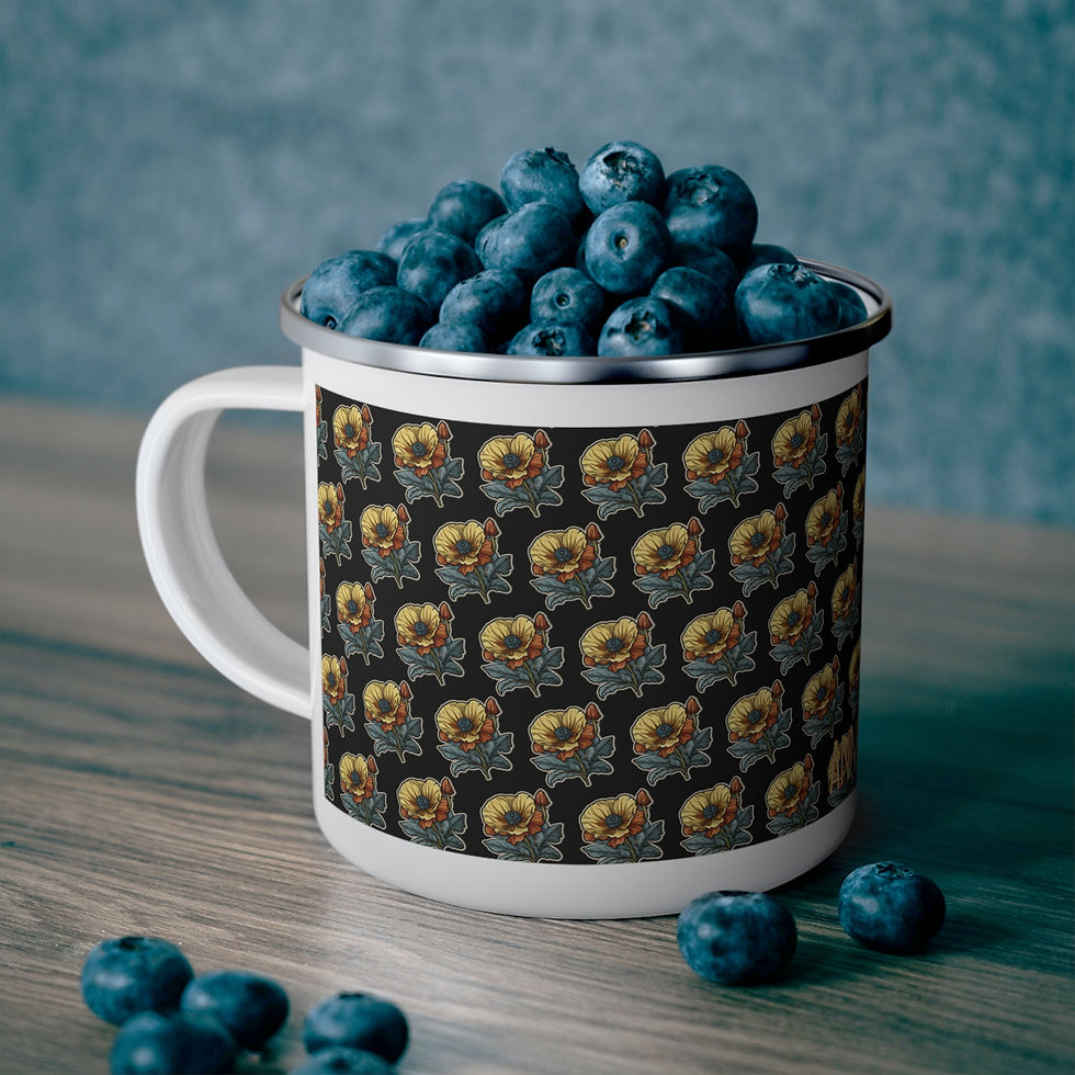 Annie Pookah Floral Enamel Mug