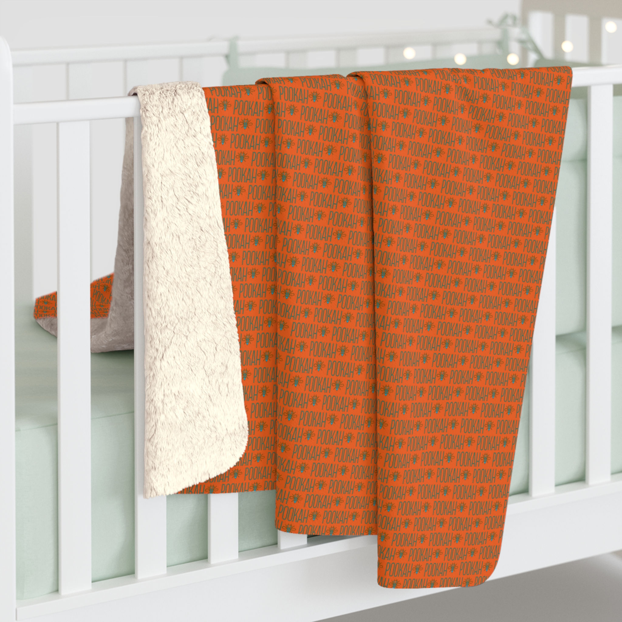 Pookah Buhg Cozy Sherpa Fleece Blanket - Orange