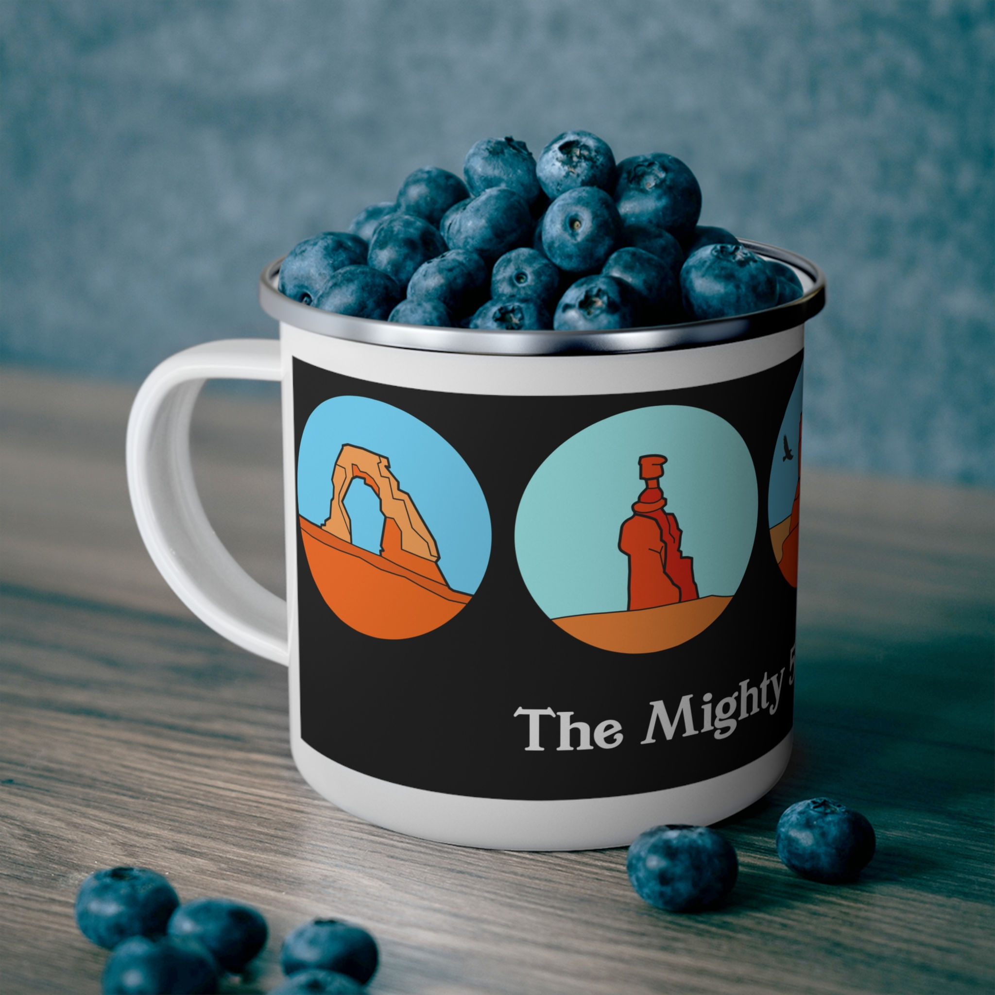 Beetle-Go The Mighty 5 National Parks Utah - Enamel Camping Mug