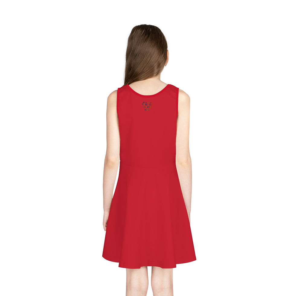 Thumbnail: Cobbler Coffee Kids Girls' Sleeveless Sundress - Dark Red