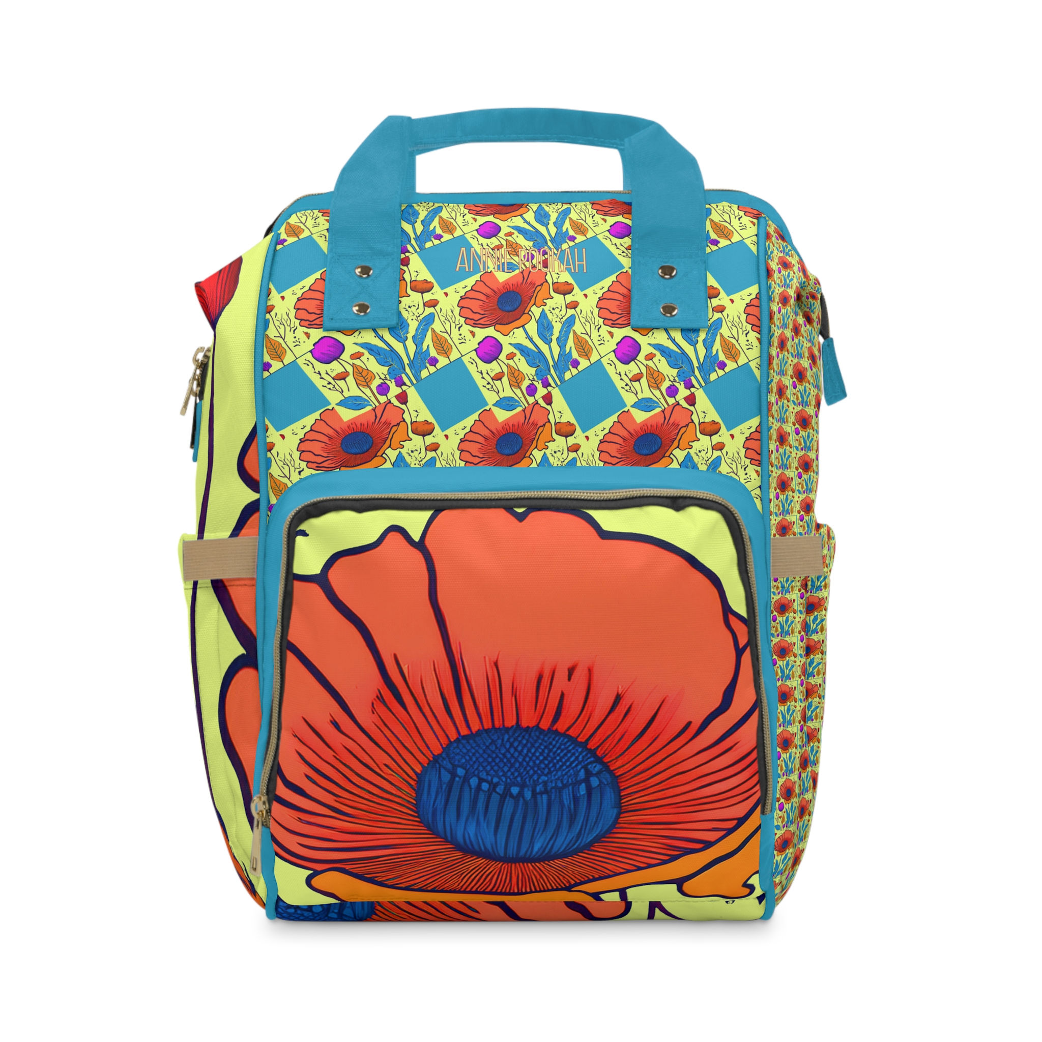Annie Pookah Vibrant Floral Multifunctional Backpack 
