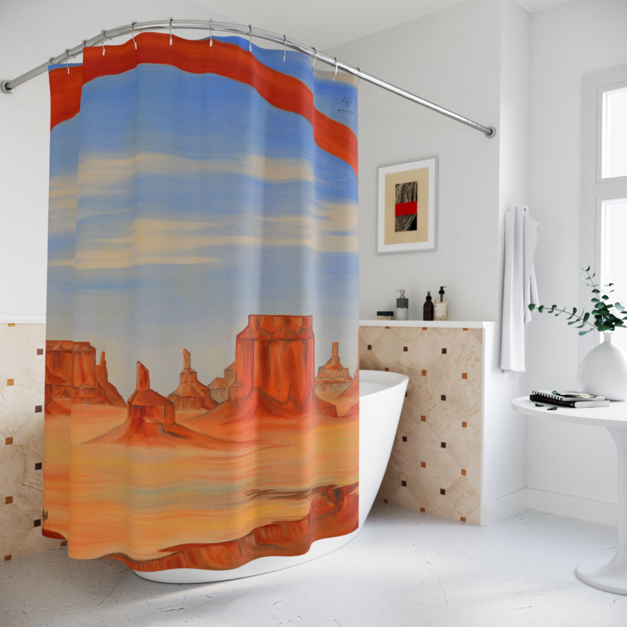 Beetle-Go National Spaces by Donald A Gaillard Desert Shower Curtain