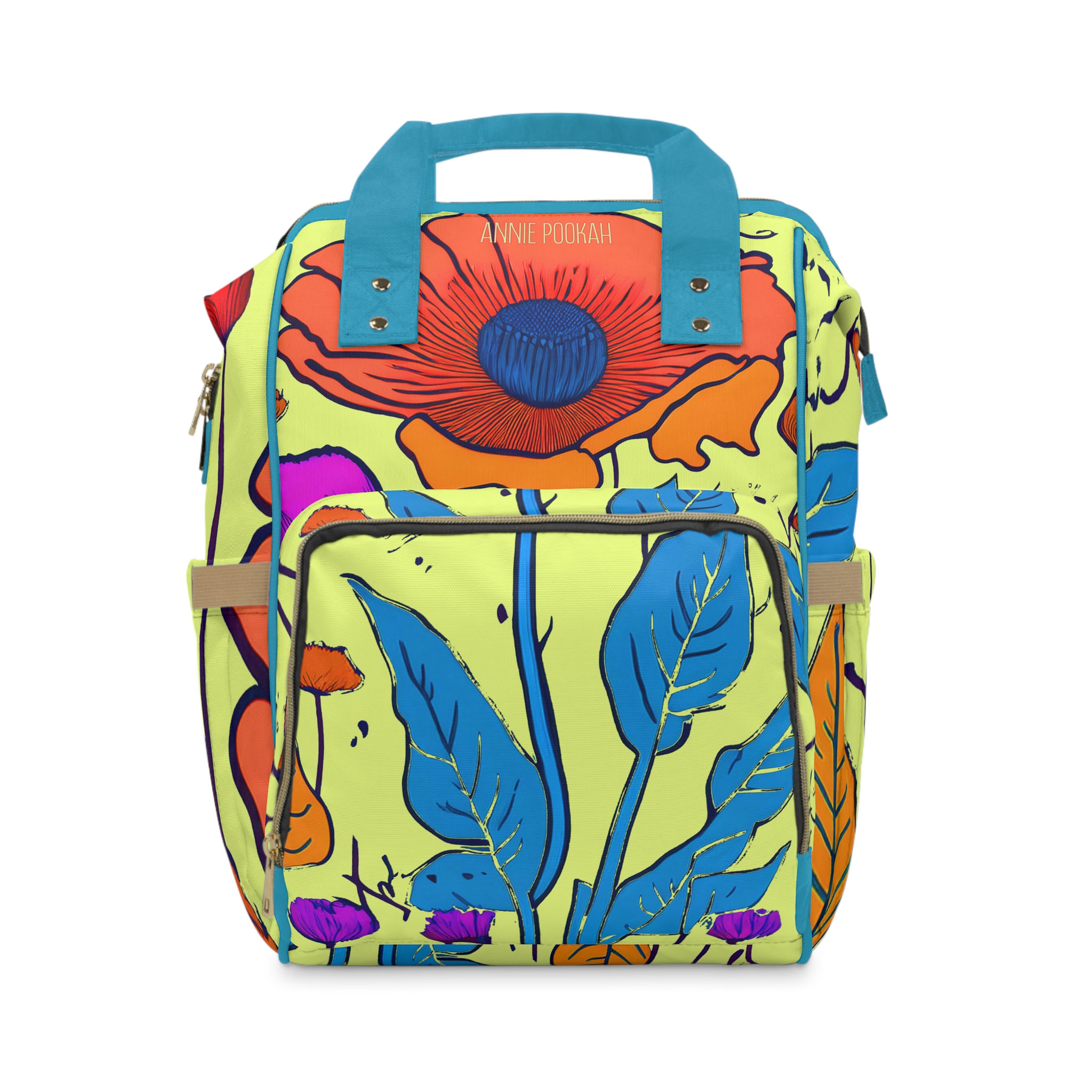 Annie Pookah Vibrant Floral Multifunctional Backpack 