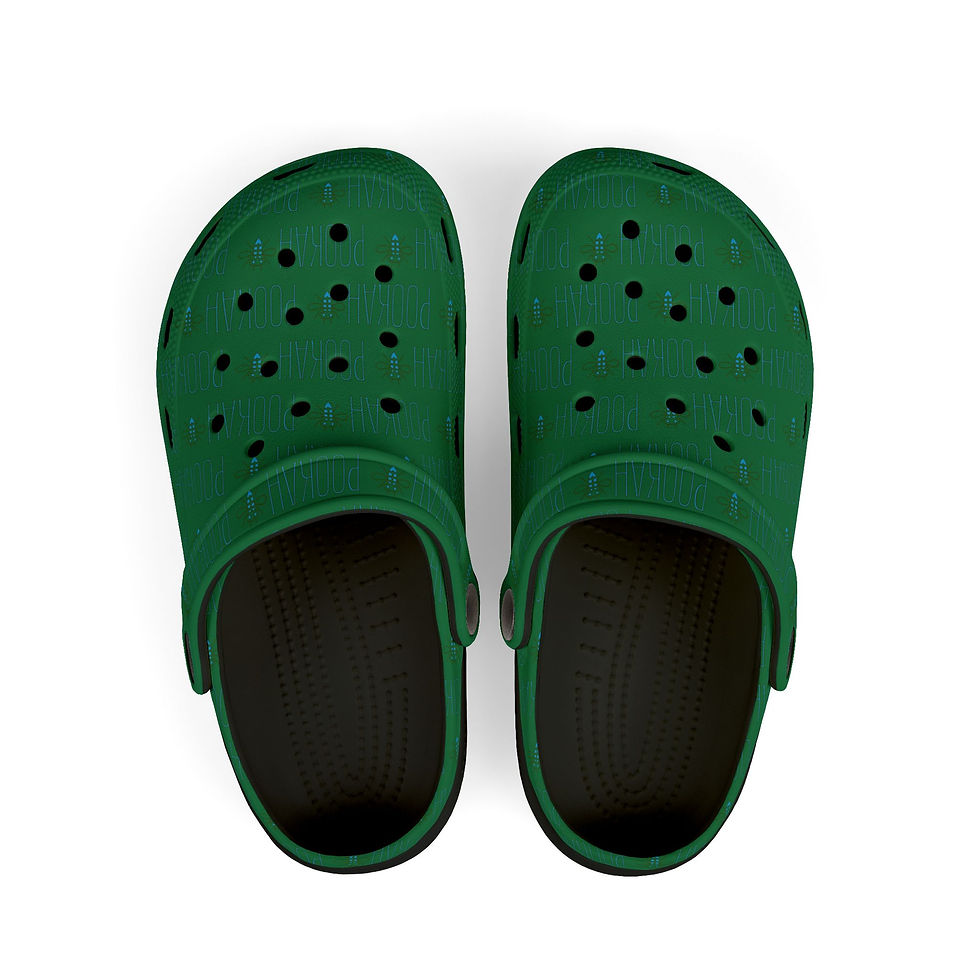 Thumbnail: Pookah Buhg Kids' Playful Clogs - Dark Green - Boys and Girls