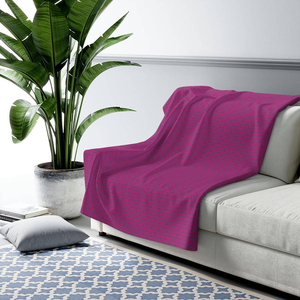 Thumbnail: Pookah Buhg Cozy Sherpa Fleece Blanket - Pink