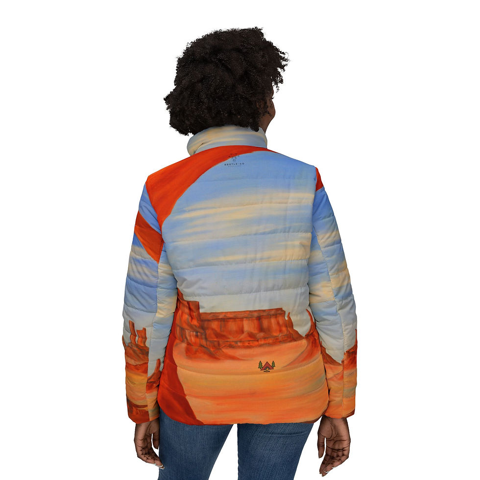 Thumbnail: Beetle-Go National Spaces by Donald A Gaillard Desert Women’s Puffer Jacket