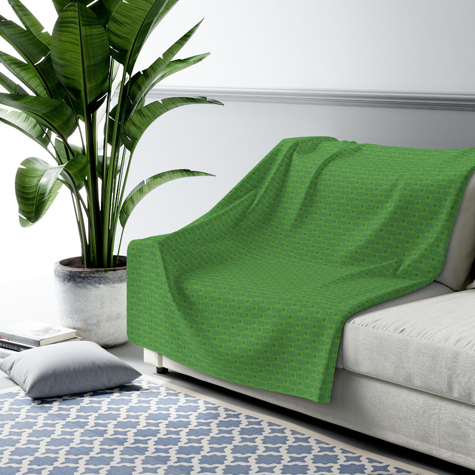 Thumbnail: Pookah Buhg Cozy Sherpa Fleece Blanket - Green