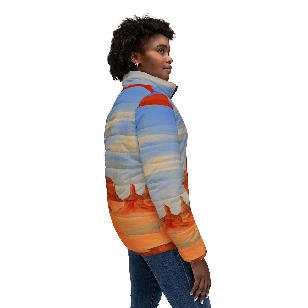 Thumbnail: Beetle-Go National Spaces by Donald A Gaillard Desert Women’s Puffer Jacket
