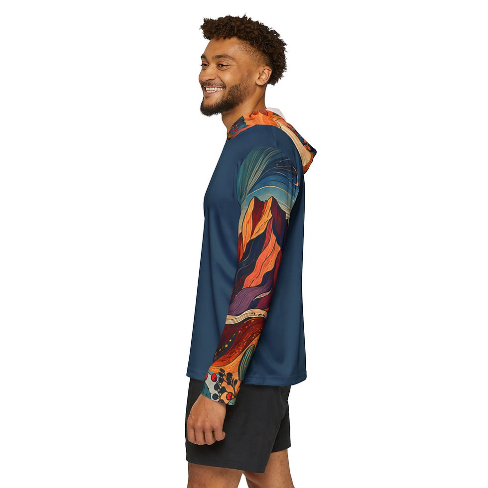 Thumbnail: Men's Desert Bloom Split Design Sports Warmup Hoodie
