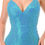 Thumbnail: Blue Sequin V-Neck Cross Back Mermaid Gown