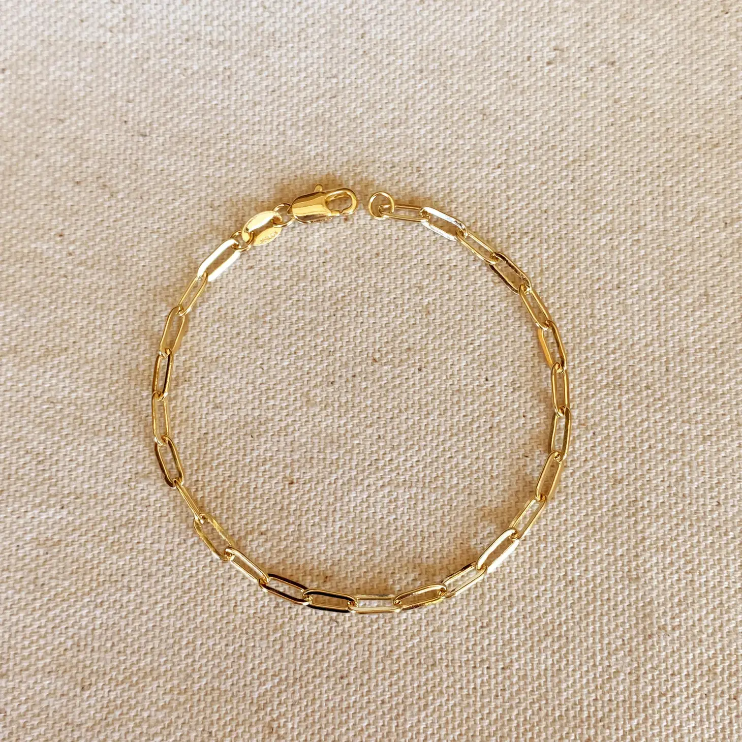 18K Gold Filled Short Link Paperclip Bracelet
