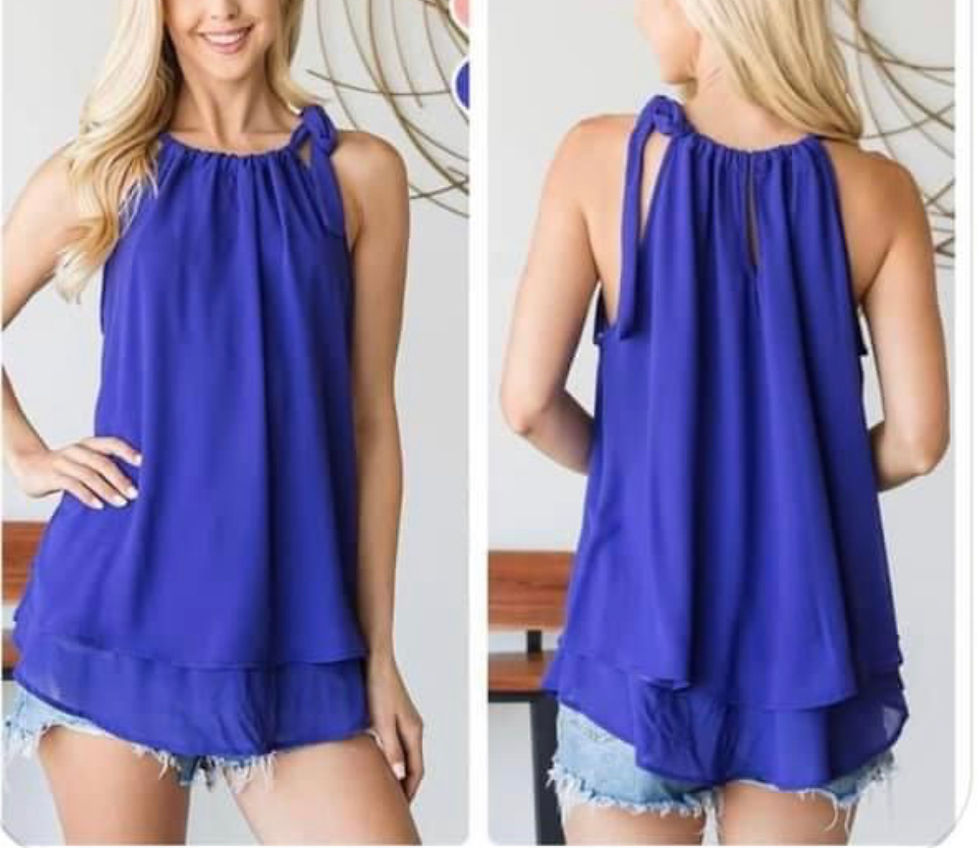 Royal Blue Flowy Tank