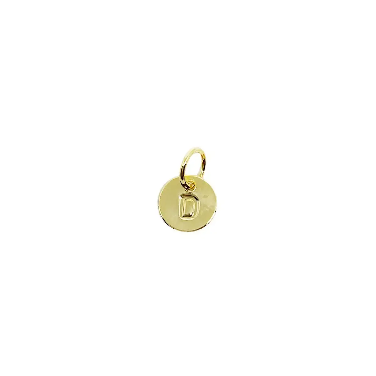 18K Gold Filled Tiny Stamped D Charm