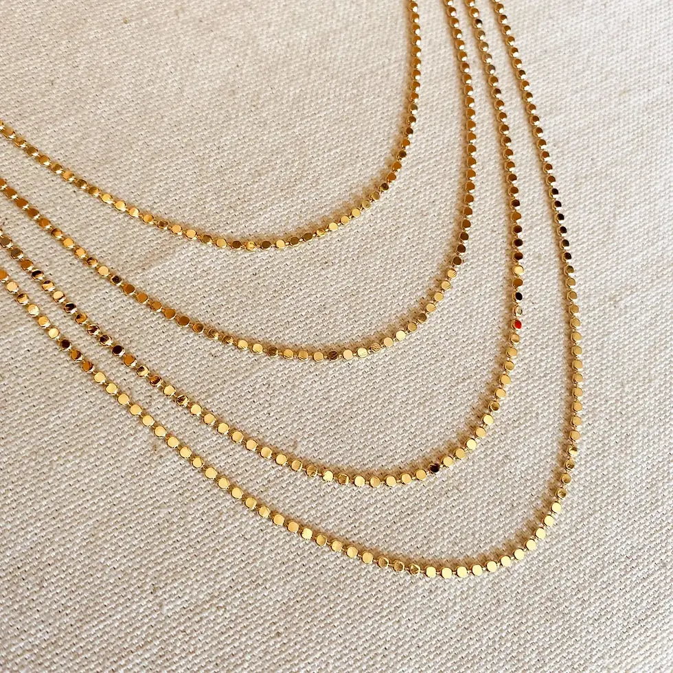 Thumbnail: 18K Gold Filled 2mm Flat Ball Chain Necklace- 22”