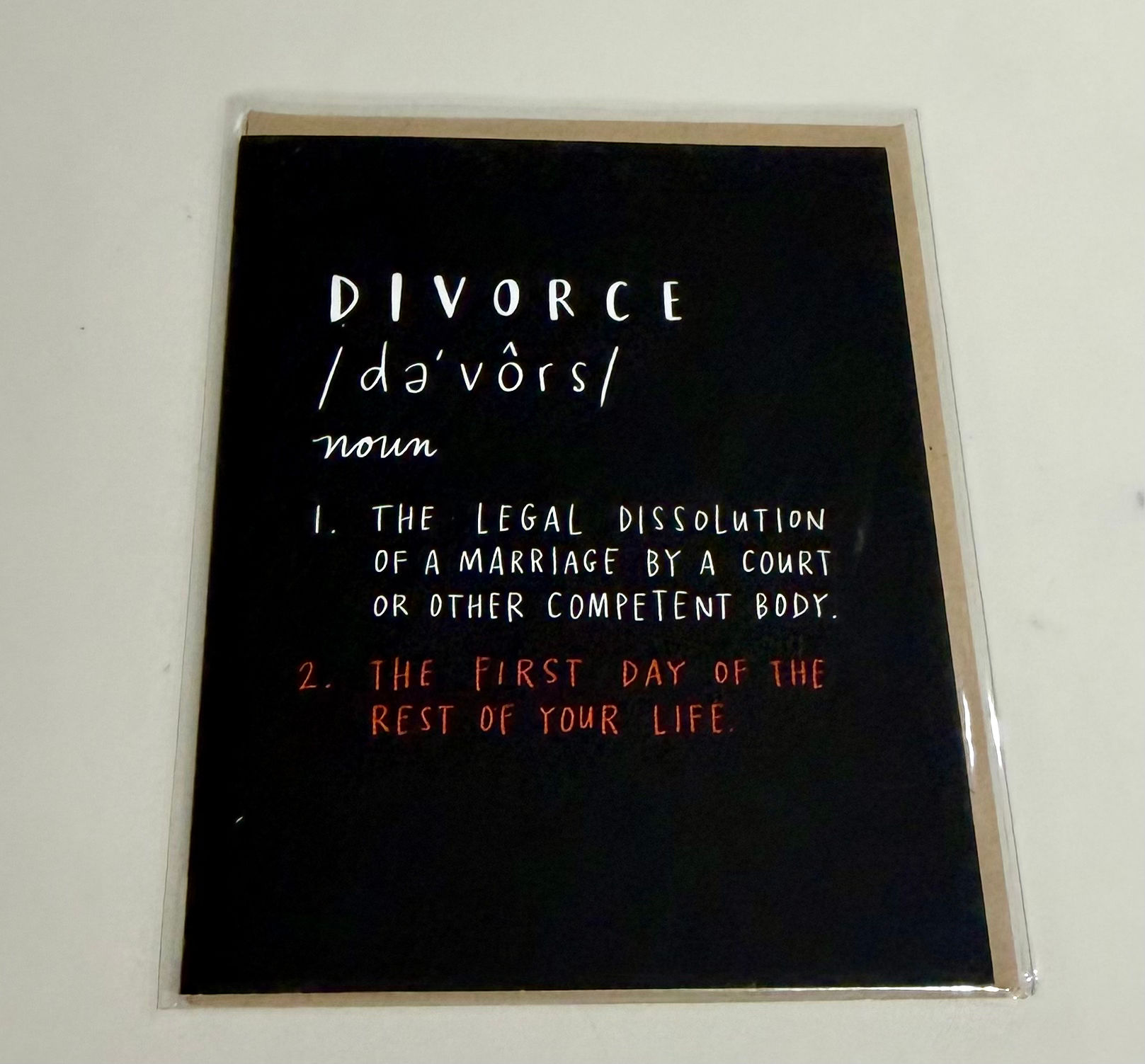 Divorce Definition Blank Card