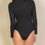 Thumbnail: Black Buttery Soft Long Sleeve Round Neck Bodysuit